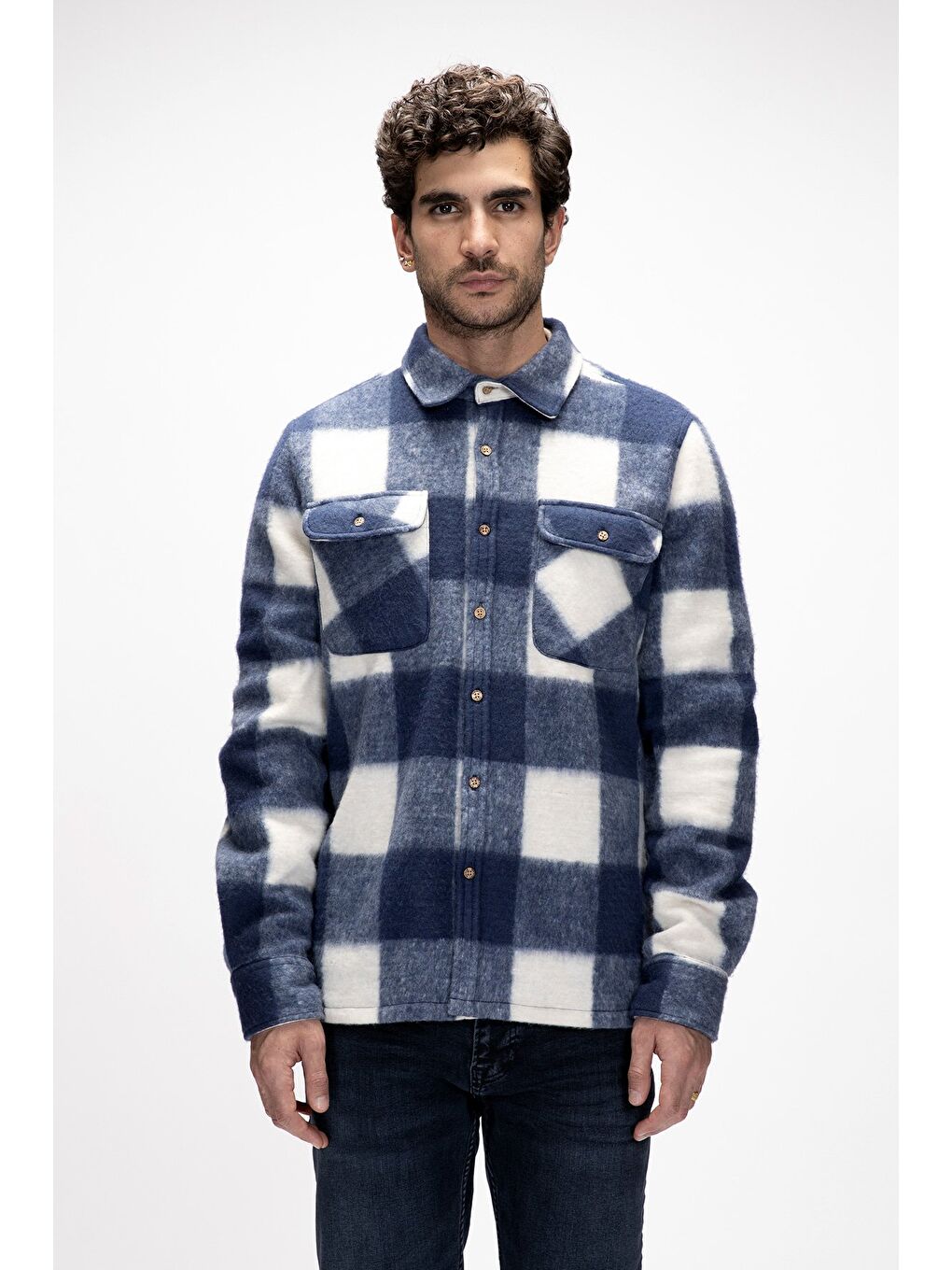 Lacivert Torres Laci̇vert Erkek Oduncu Gömlek