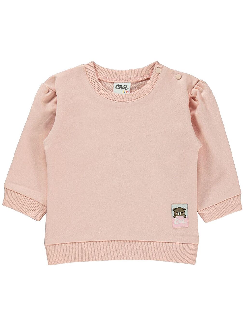 Civil Pudra Baby Kız Bebek Sweatshirt 6-18 Ay Pudra