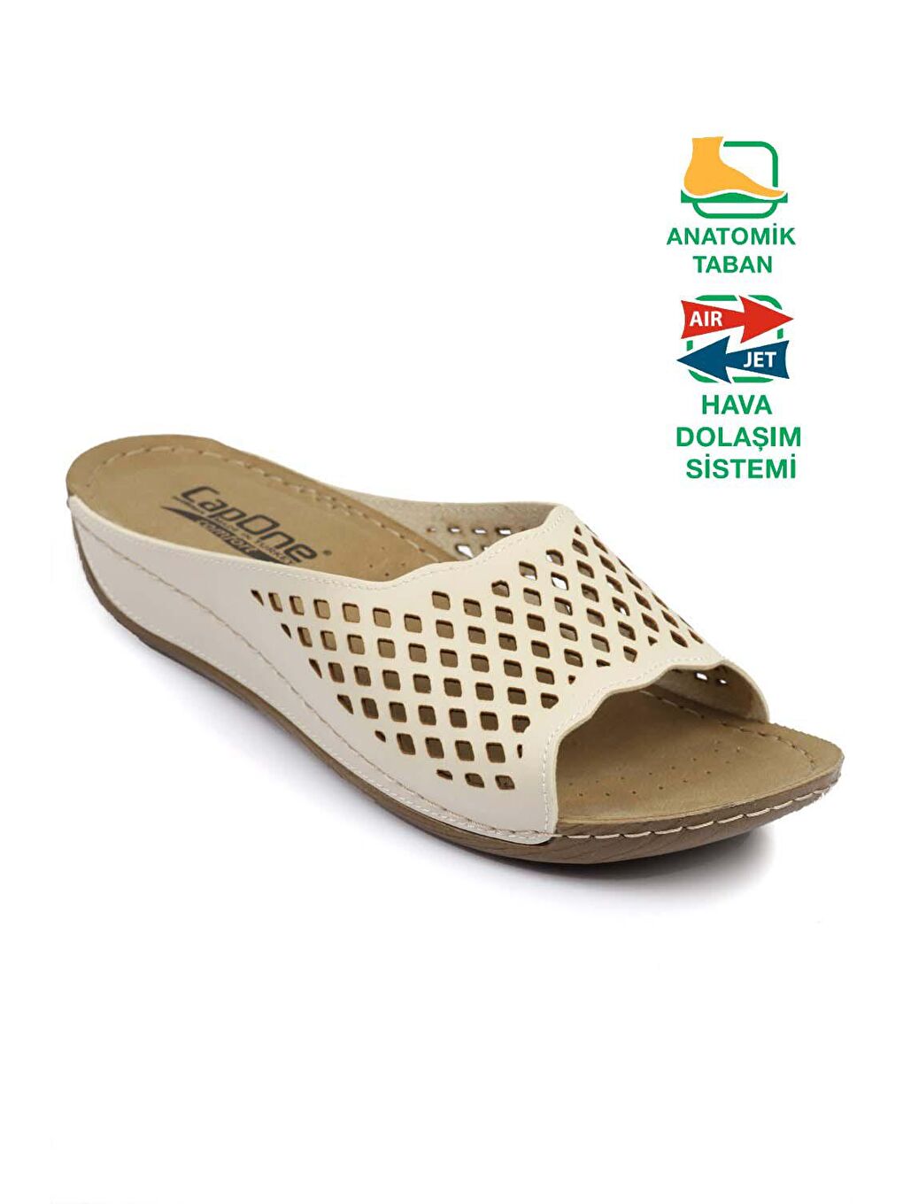 Bej Z0385 Kadın Konfor Anatomic Terlik-3