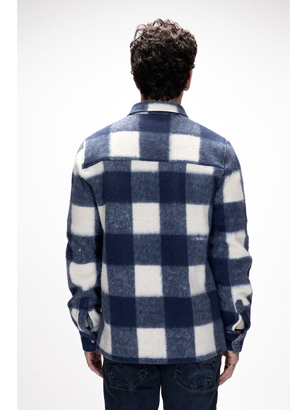 Lacivert Torres Laci̇vert Erkek Oduncu Gömlek-2