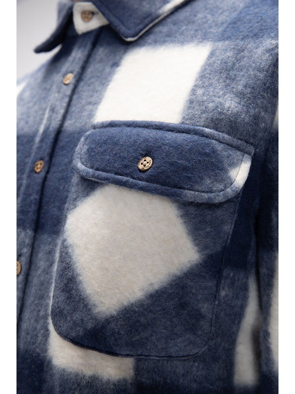 Lacivert Torres Laci̇vert Erkek Oduncu Gömlek-3