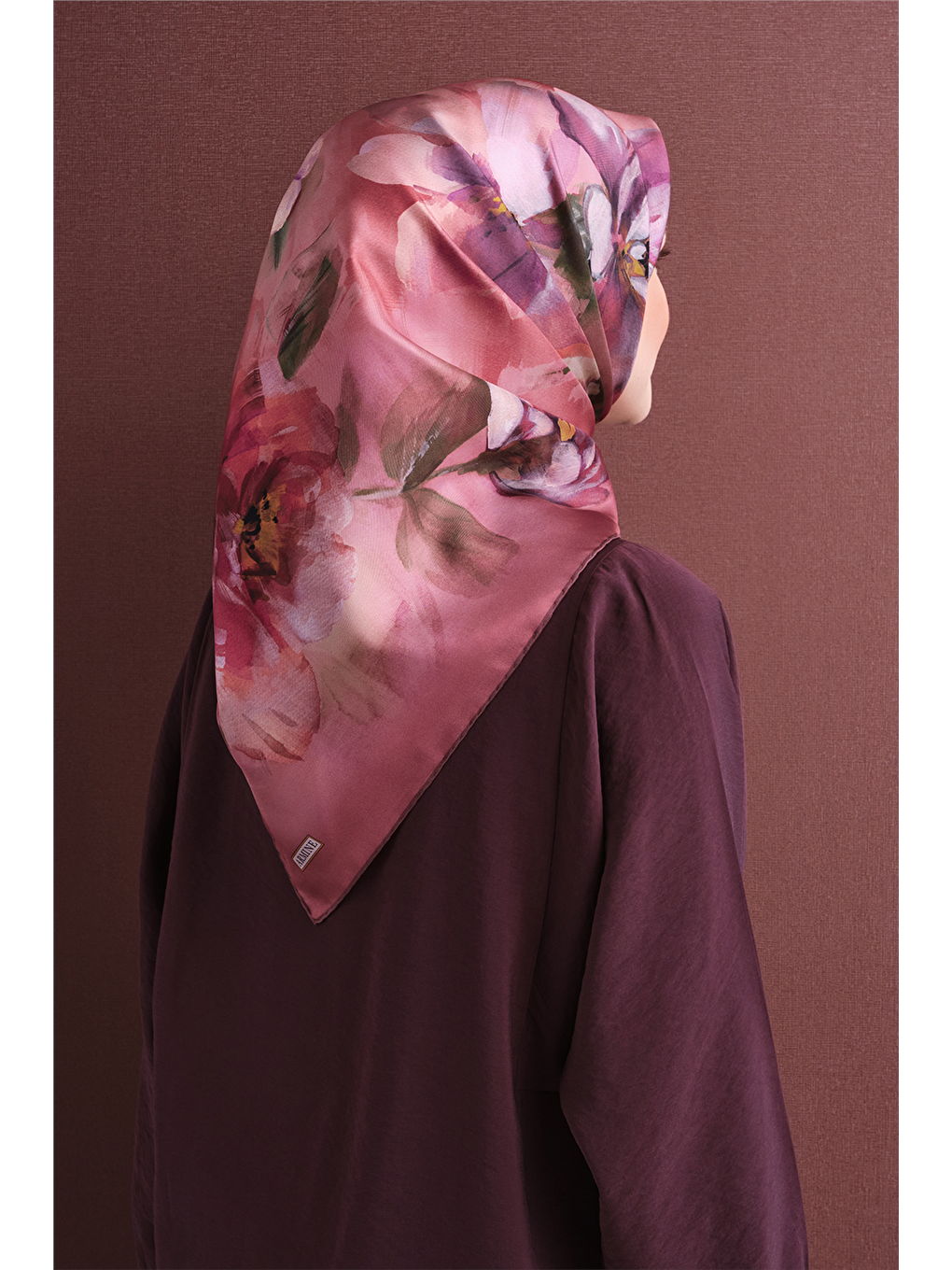 Pembe Saf İpek Twill Eşarp 9611d 31-4