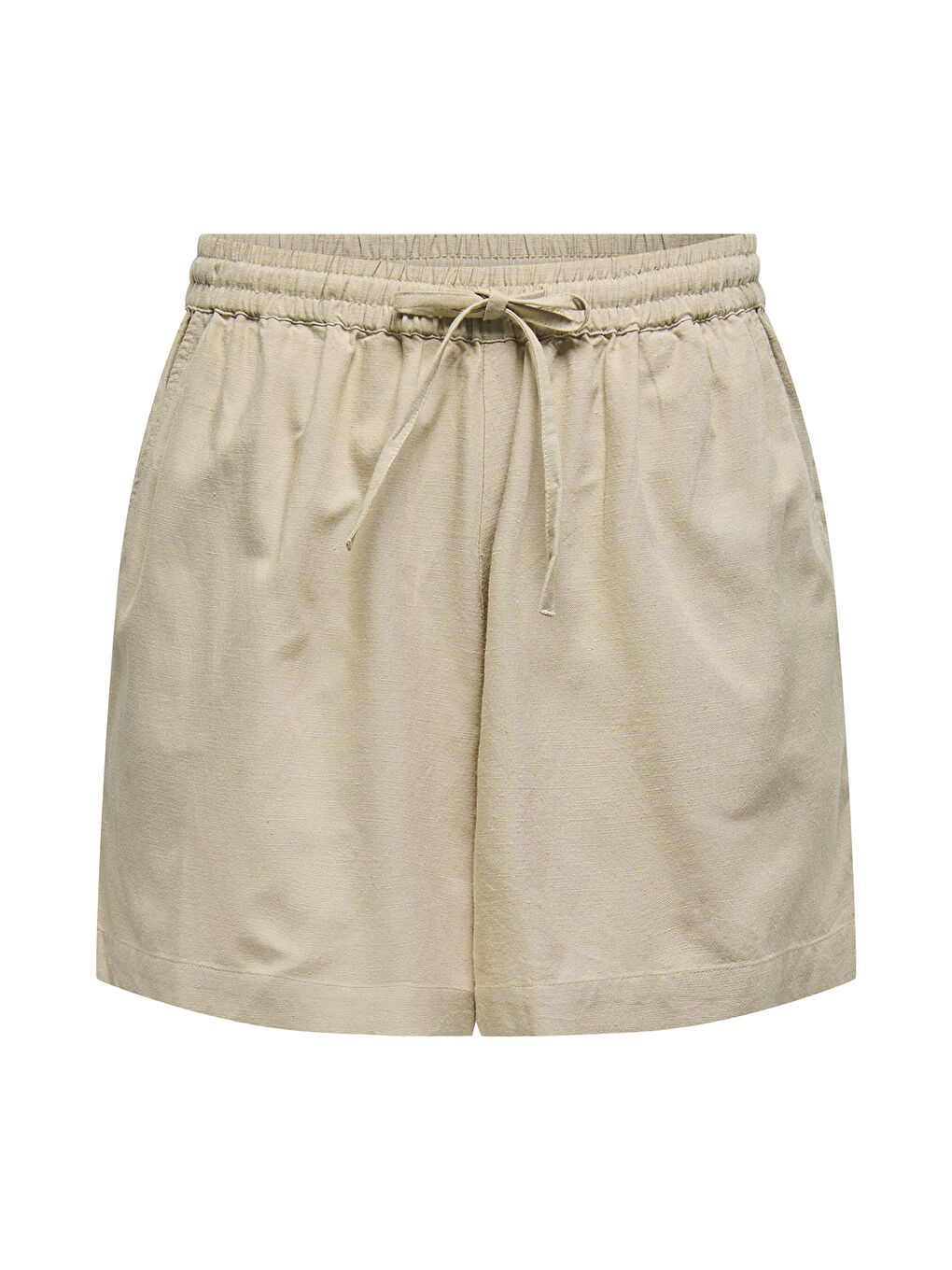 Bej Onljakiri Keten Karışımlı Comfort Fit Belden Bağlamalı Short 15346498-4