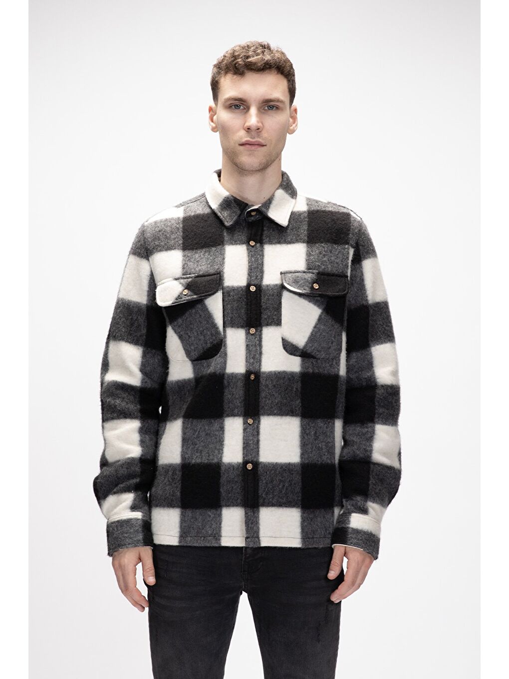 Siyah Torres Si̇yah Erkek Oduncu Gömlek