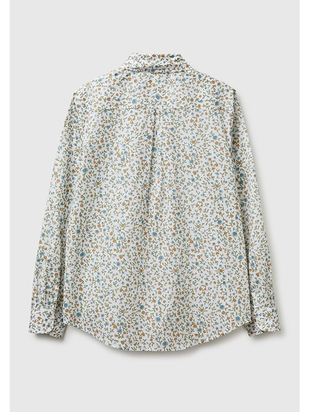 Kadın Yeşil %100 Pamuk Desenli  Regular Fit Gömlek-1