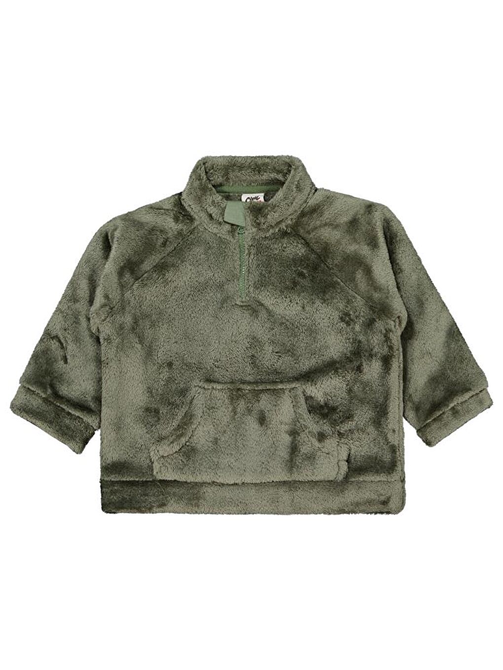 Baby Yarım Fermuar 6-18 Ay Takım - Haki 9-12 Ay-1