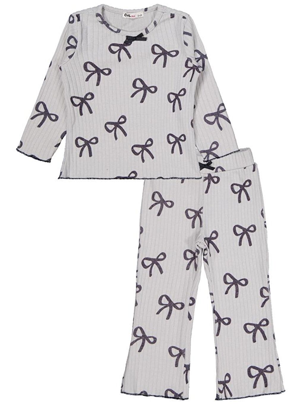 Girls Kurdela Baskılı 2-5 Yaş Takım - Gri 2-3 Yaş-2