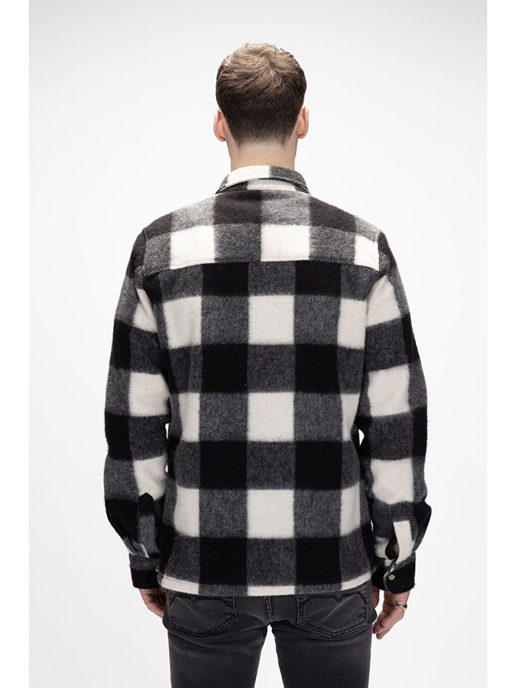 Siyah Torres Si̇yah Erkek Oduncu Gömlek-2