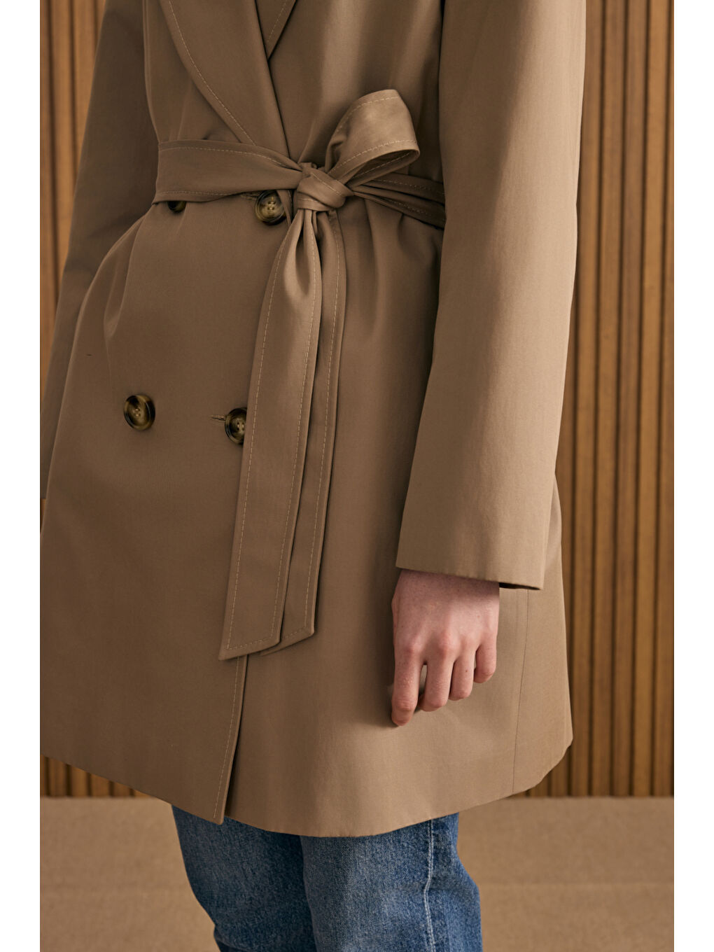 Bej Pamuk Trençkot-4