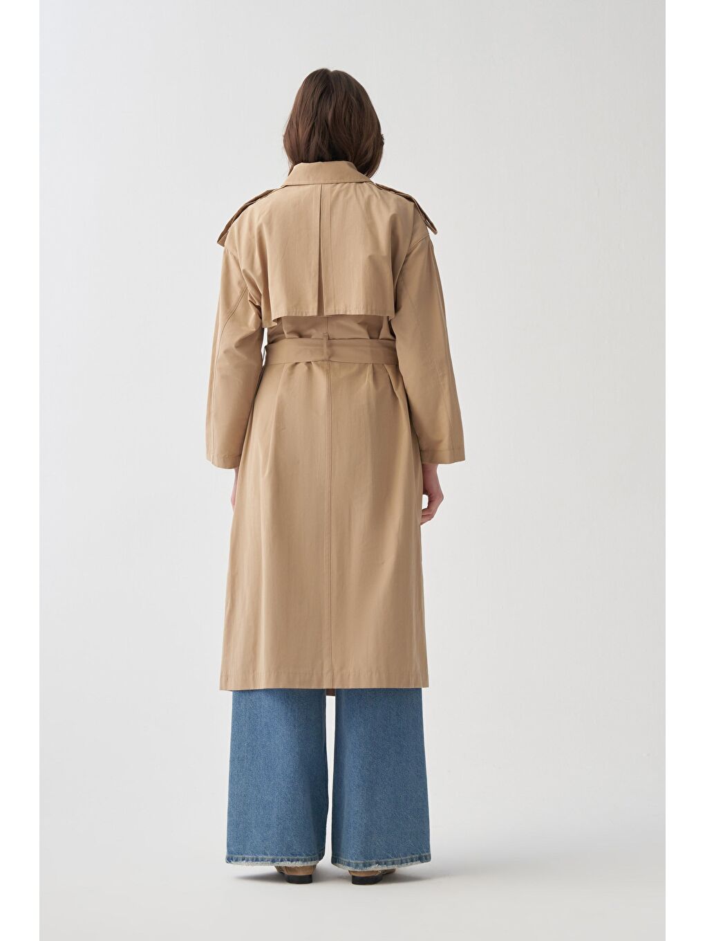 Bej-Yaka Apoletli Trençkot-4