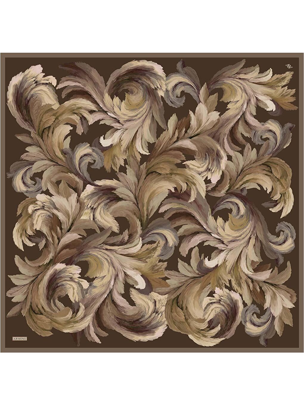 Kahverengi Saf İpek Sura Eşarp 9423D 32-3