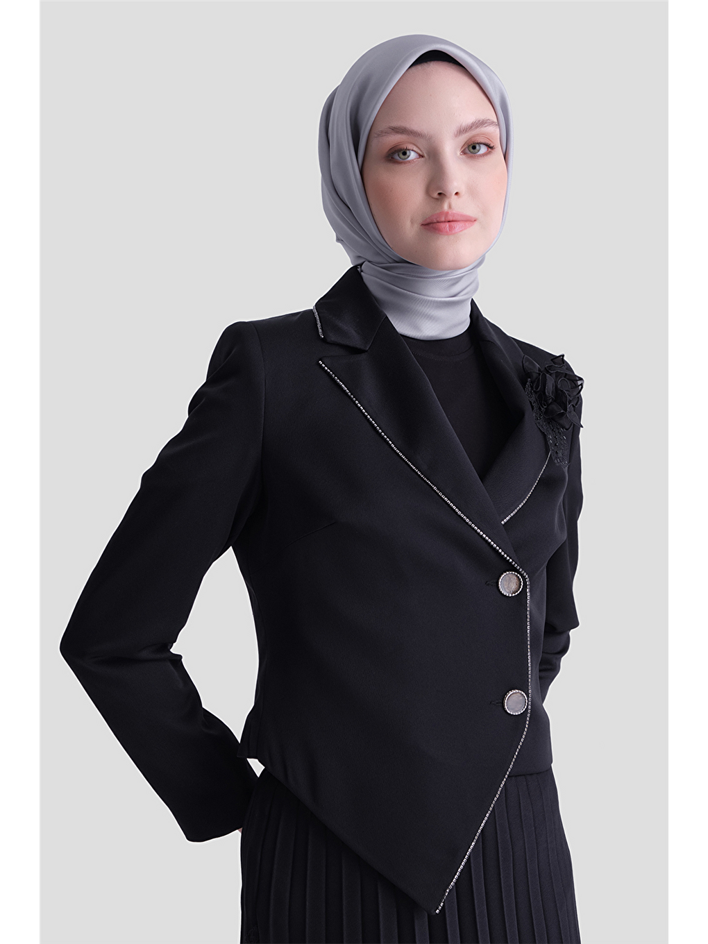 Taş Şeritli Takım Siyah-2