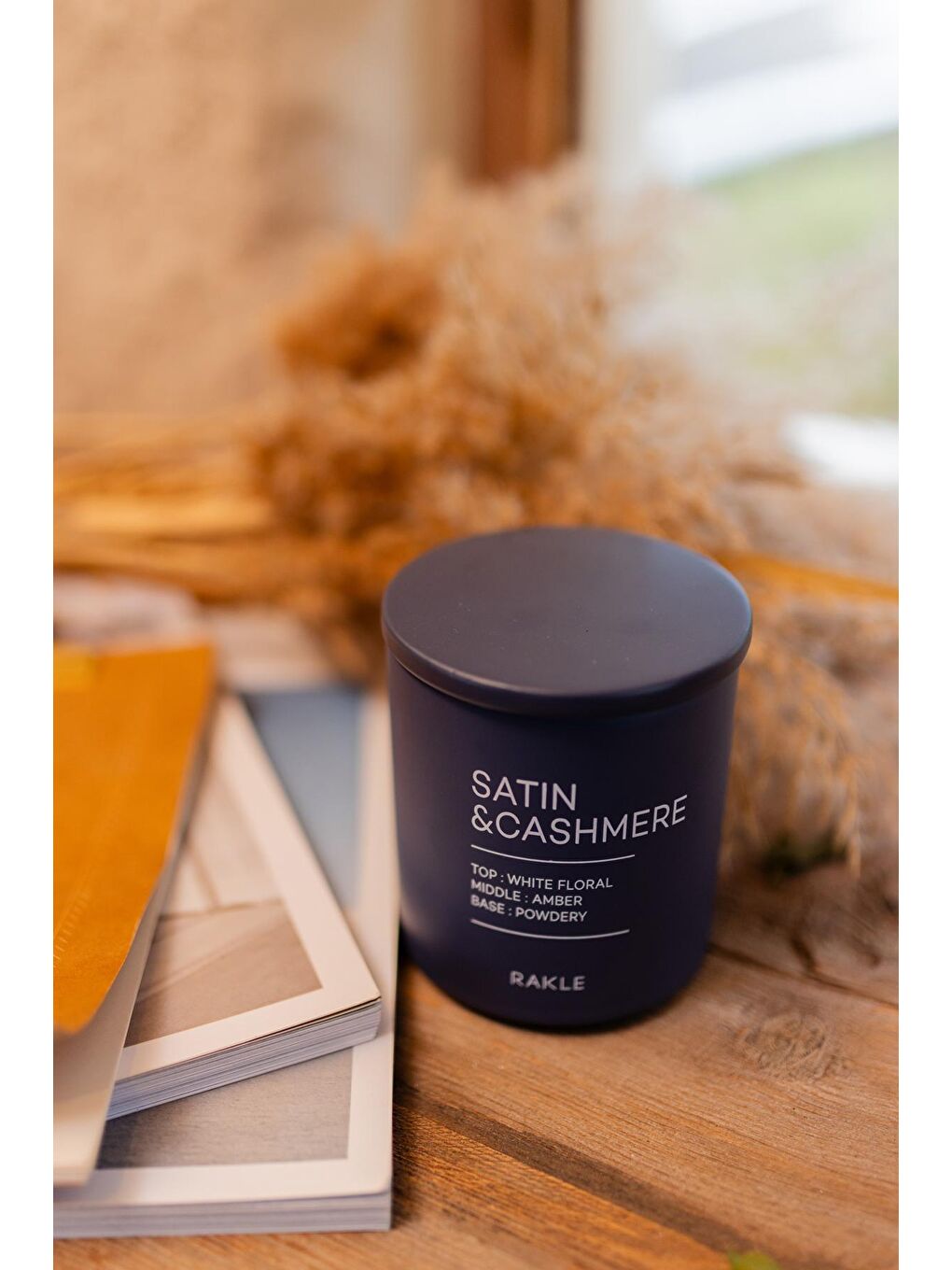 Renksiz Cashmere Seramik Kapaklı Kavanoz Mum Füme 300 gr-1