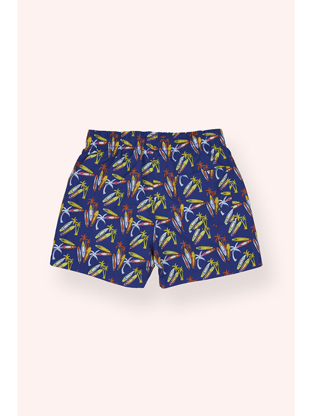 Erkek Çocuk Sörf Tahtası Desenli Mavi Deniz Şortu-2