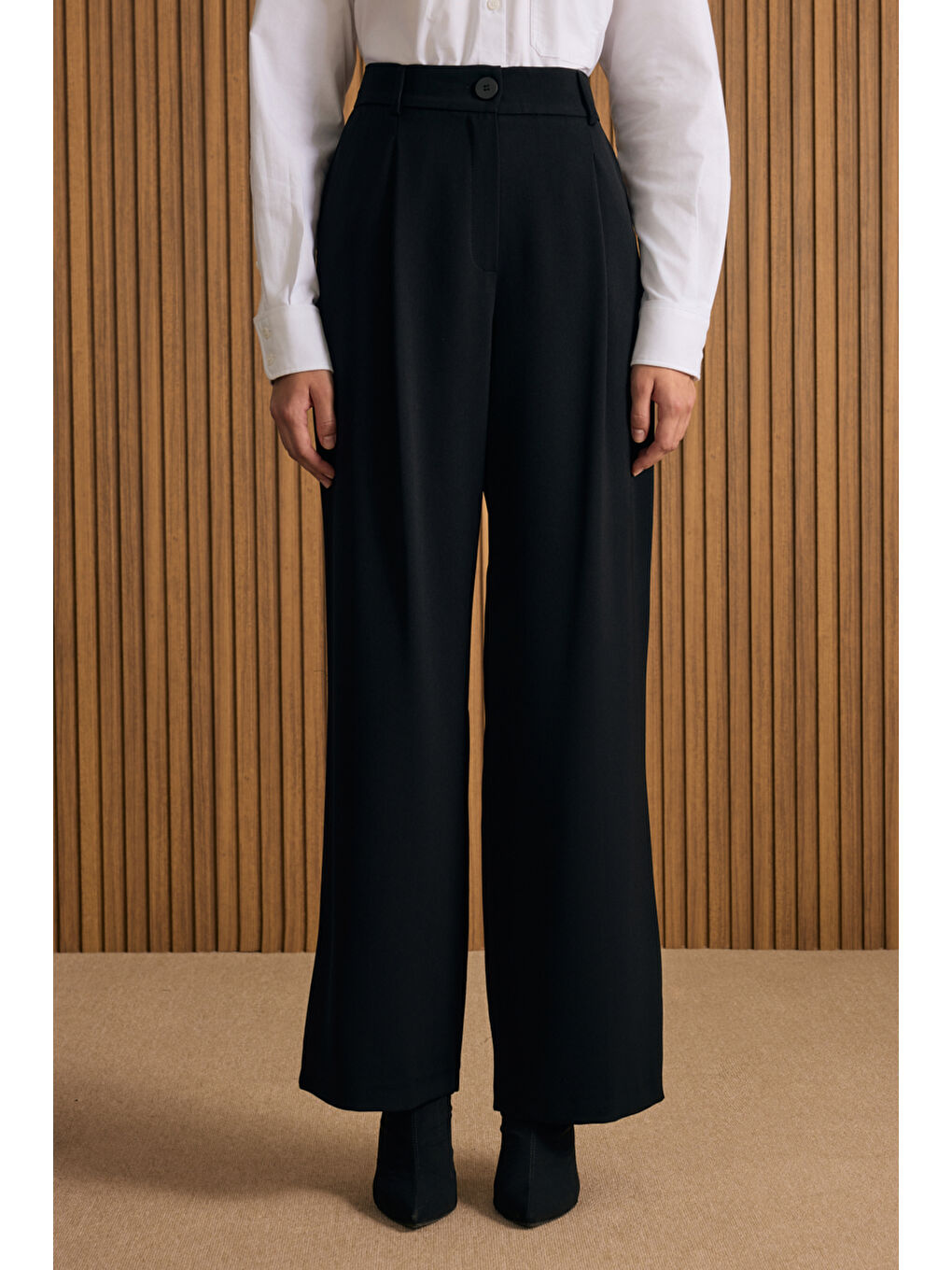 Siyah Dokuma Pantolon-1