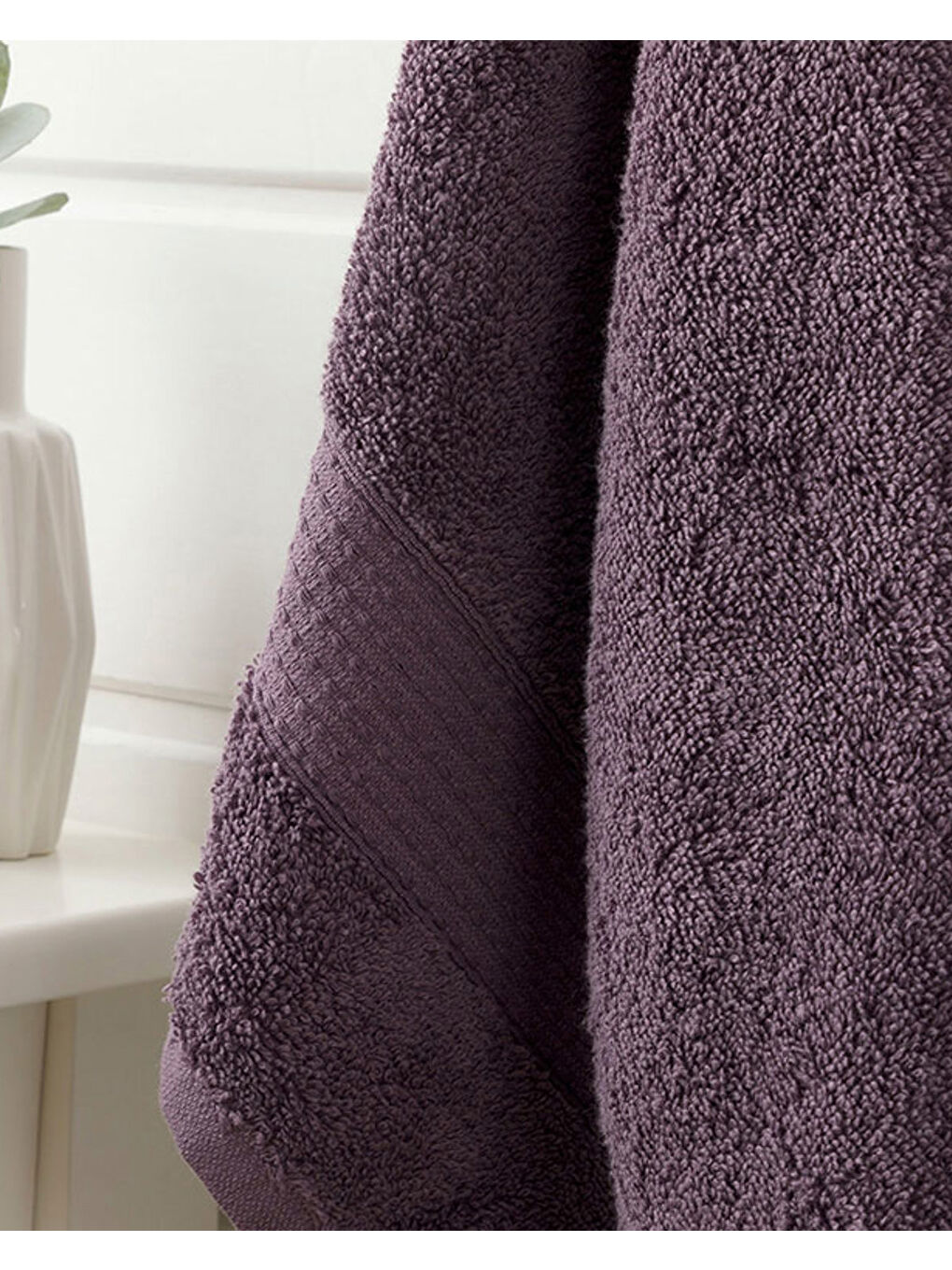 Pure Basic Pamuk Yüz Havlusu 50x90 cm Koyu Mor-1