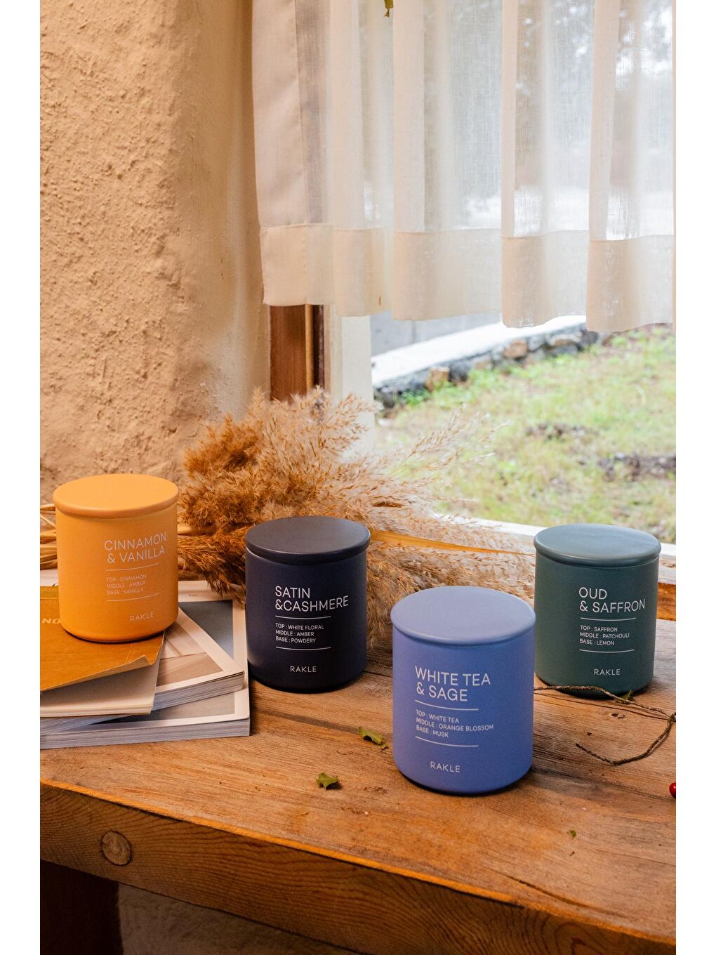 Renksiz Cashmere Seramik Kapaklı Kavanoz Mum Füme 300 gr-2