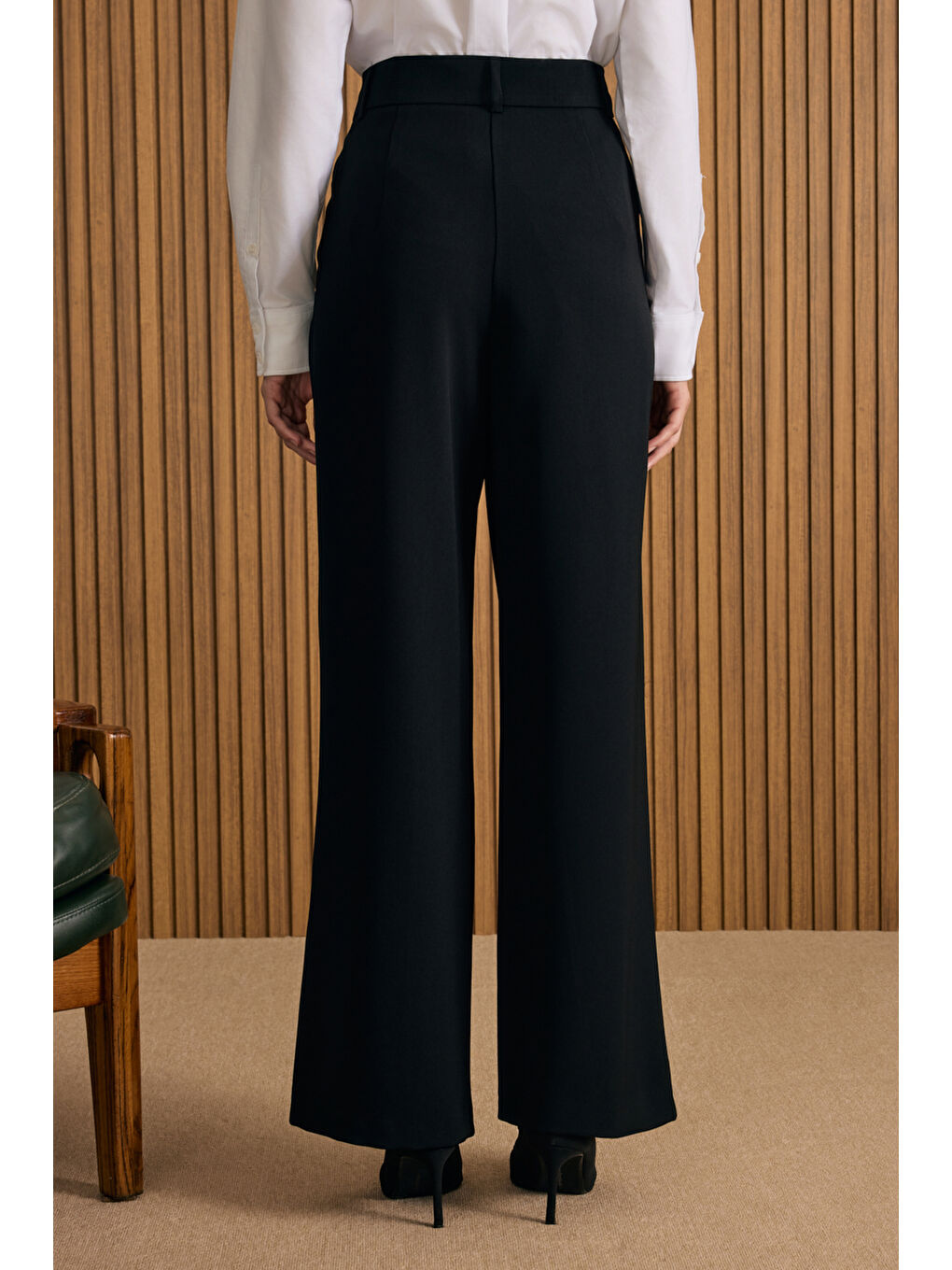 Siyah Dokuma Pantolon-4