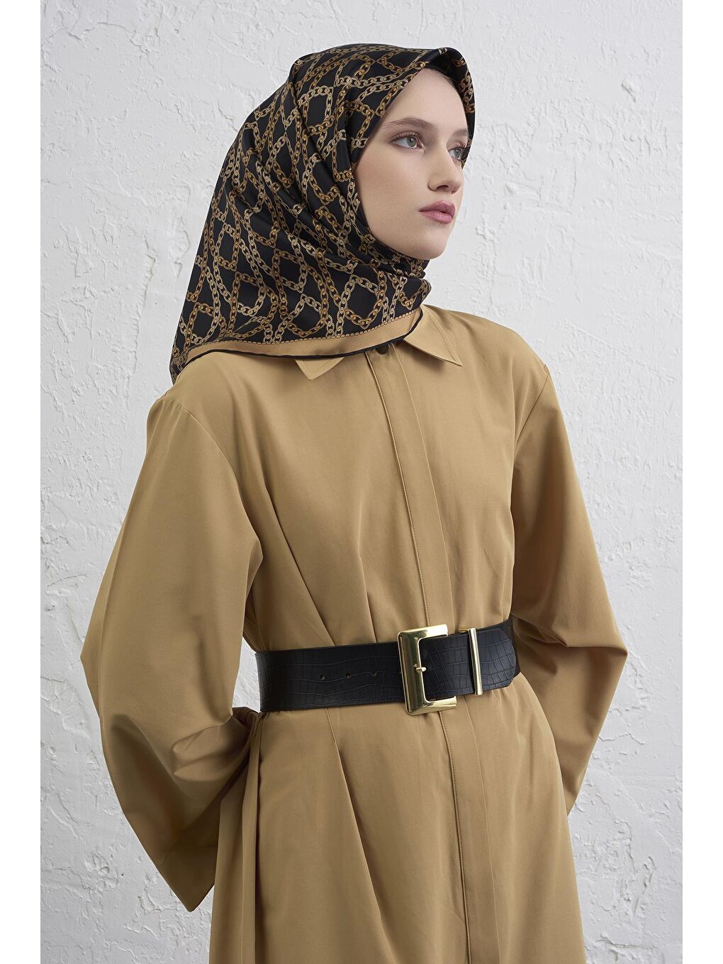 Kahverengi Saf İpek Sura Eşarp 9410D 07