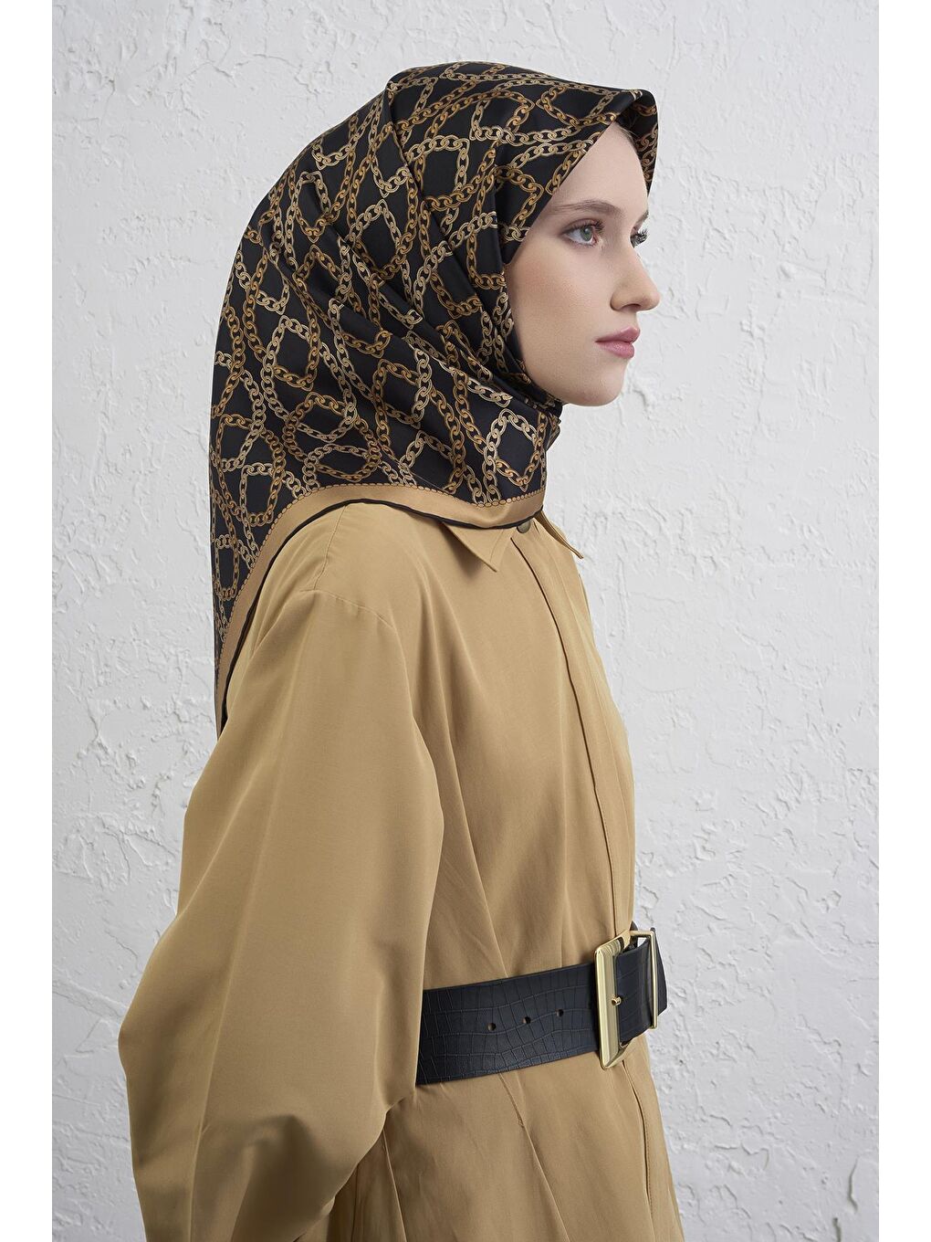 Kahverengi Saf İpek Sura Eşarp 9410D 07-1