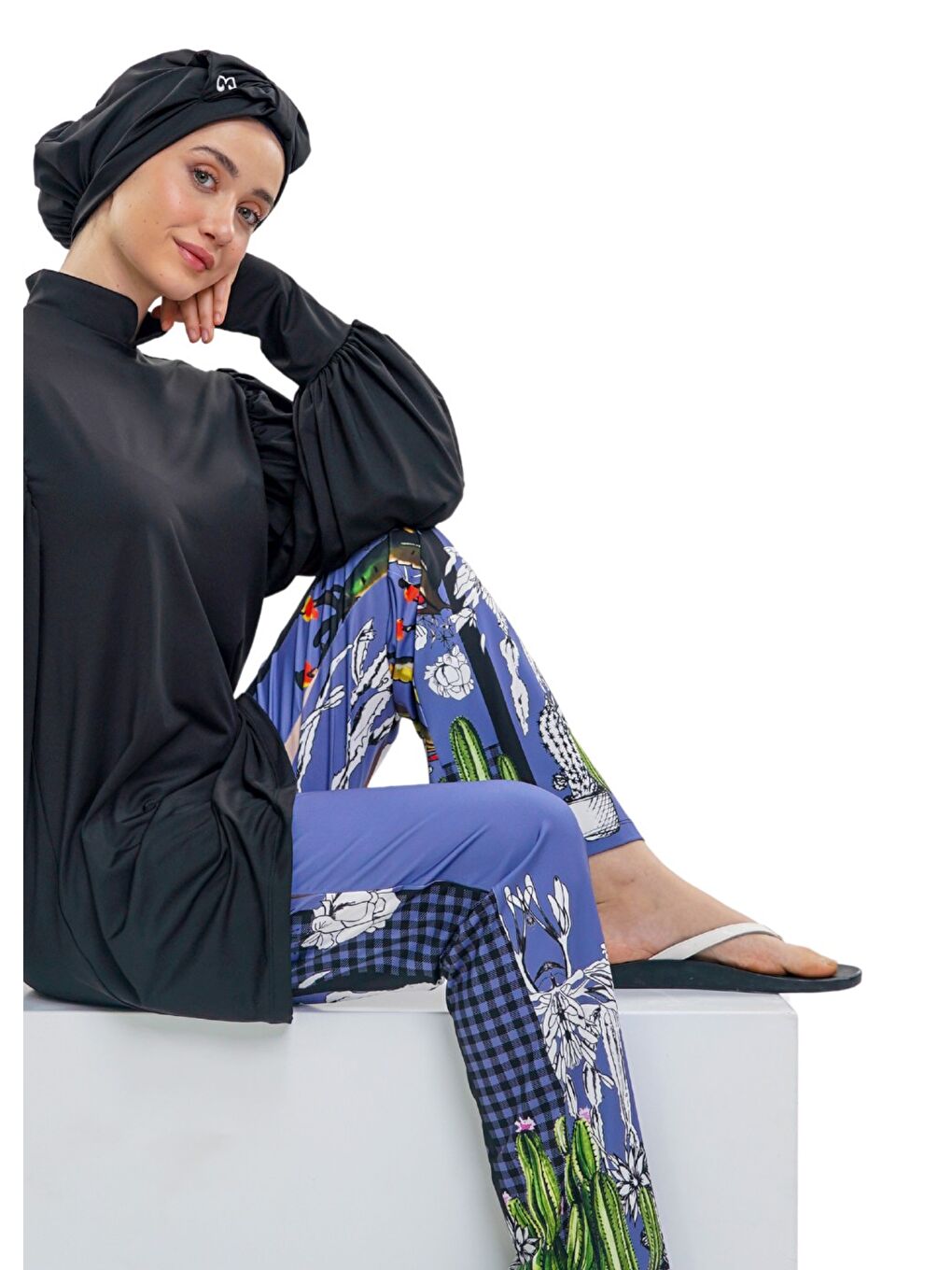 Karışık Kaktüs Elastan Pantolon-1