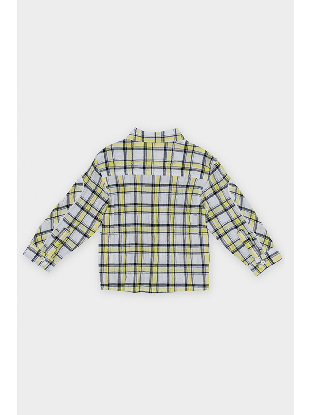 Erkek Bebek Ekoseli Beyaz Gömlek-1