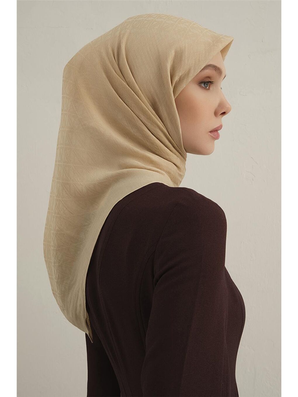 Bej Lyocell Eşarp 5- 64-2