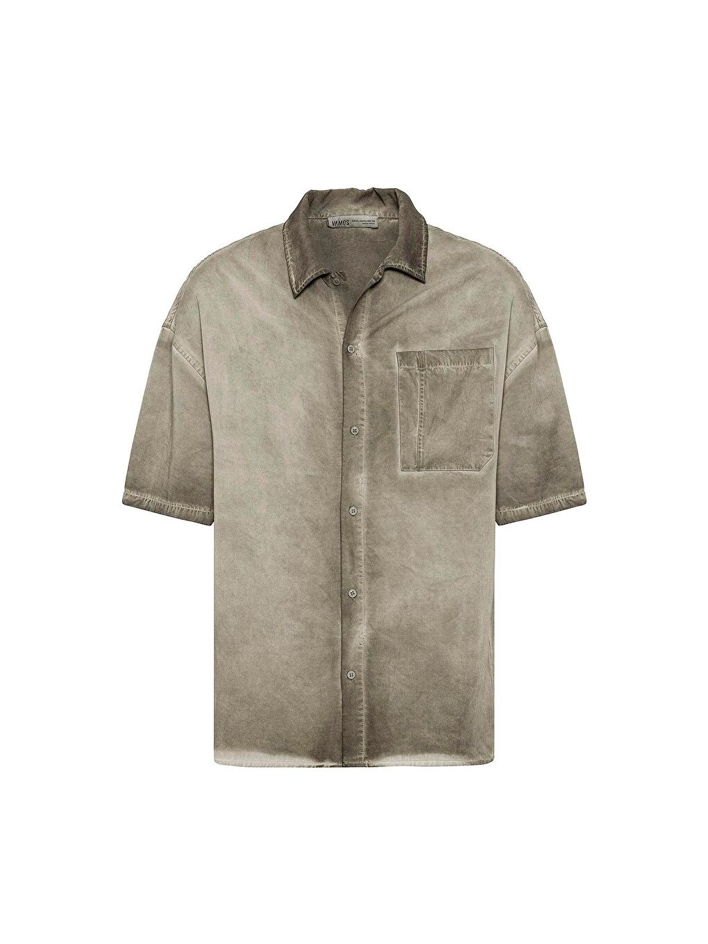 Yıkamalı Truvakar Kollu Oversize Gömlek Haki-1