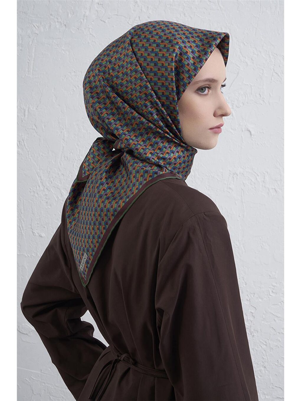 Karışık Saf İpek Sura Eşarp 9417D 52-2