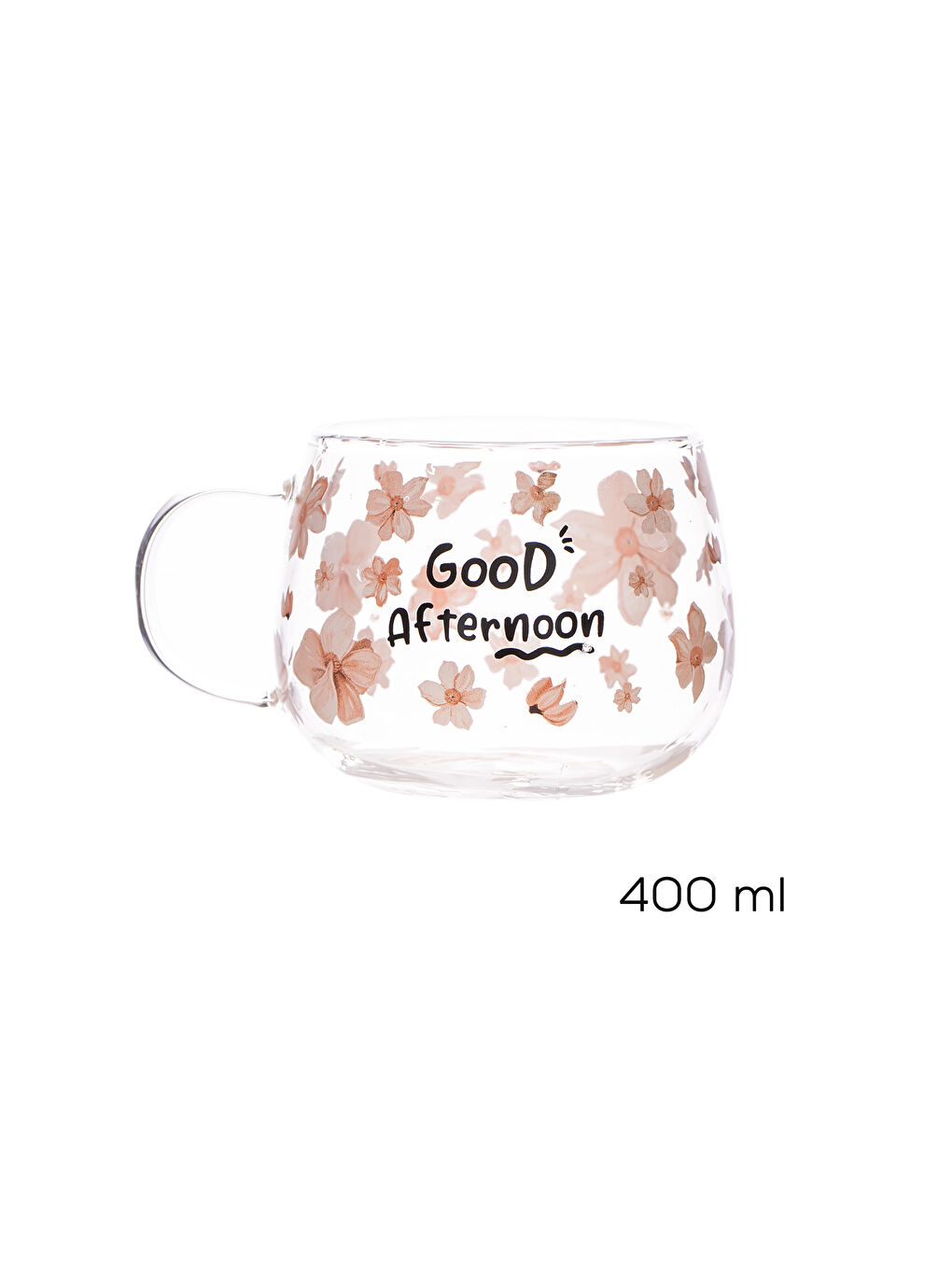 2089-1 2li Isıya Ateşe Dayanıklı Cam Kulplu Çay Bardağı Kahve Bardak Kupa Pembe 400 ml-2