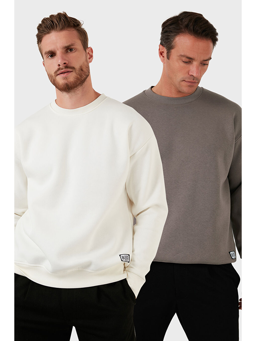 Lila Regular Fit Bisiklet Yaka Şardonlu 2'li Paket Sweat 5905255S2