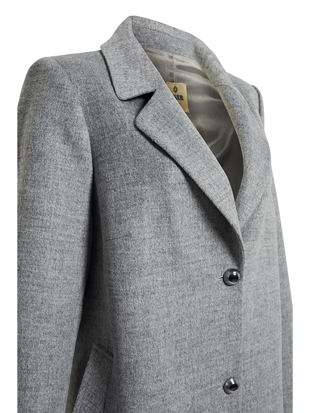 Gri 8582112 Kırlangıç Yaka Kaban-1