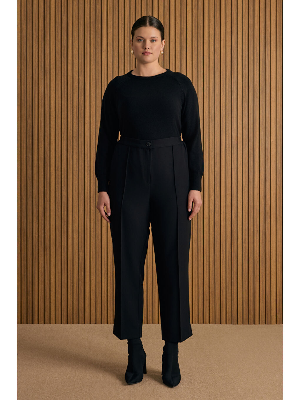 Siyah Dokuma Pantolon-1