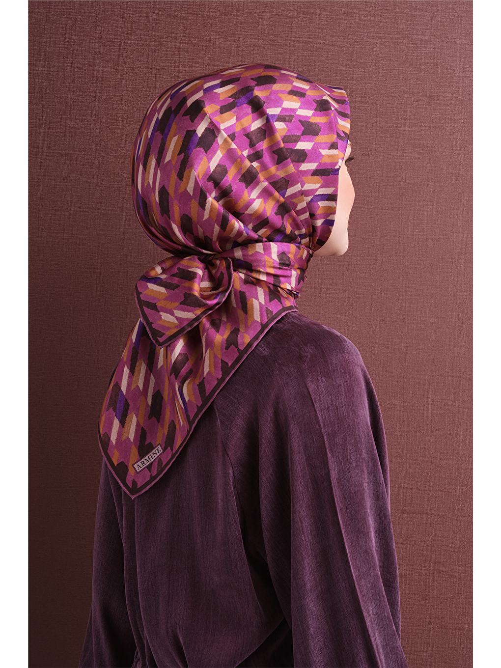 Mürdüm Saf İpek Twill Eşarp 9623d 86-3