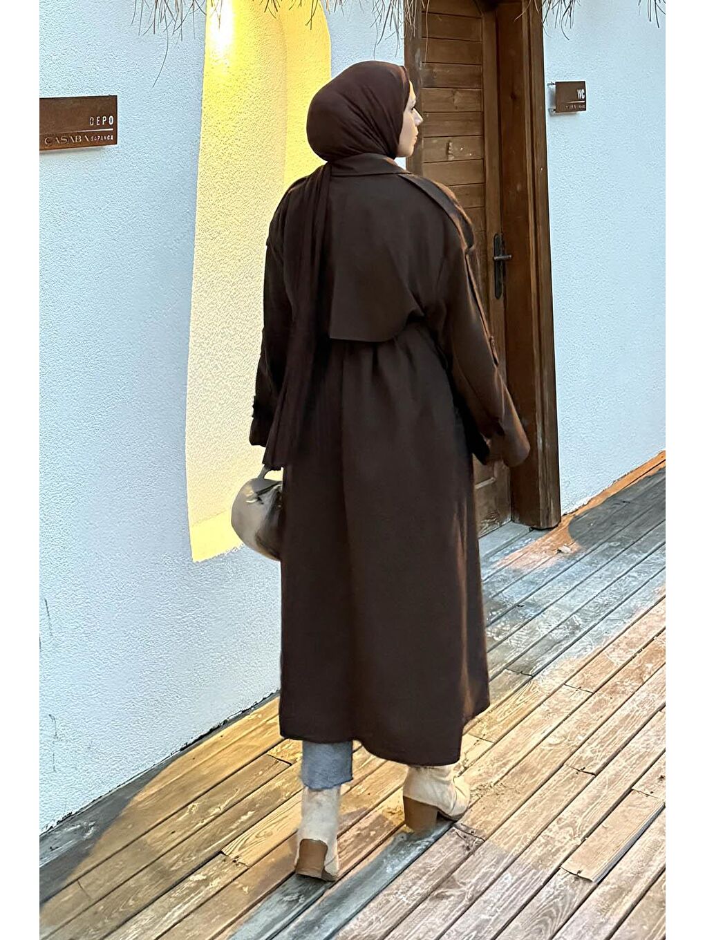 Uzun Apoletli Trenç Kahverengi-3