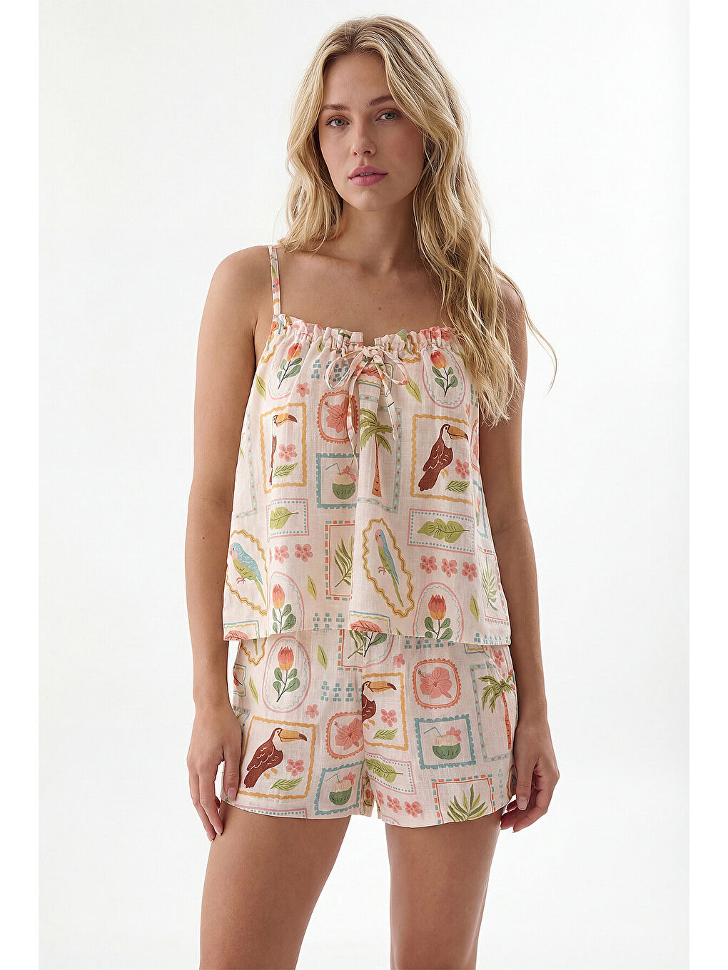 Sarı Seaside Şortlu Takım