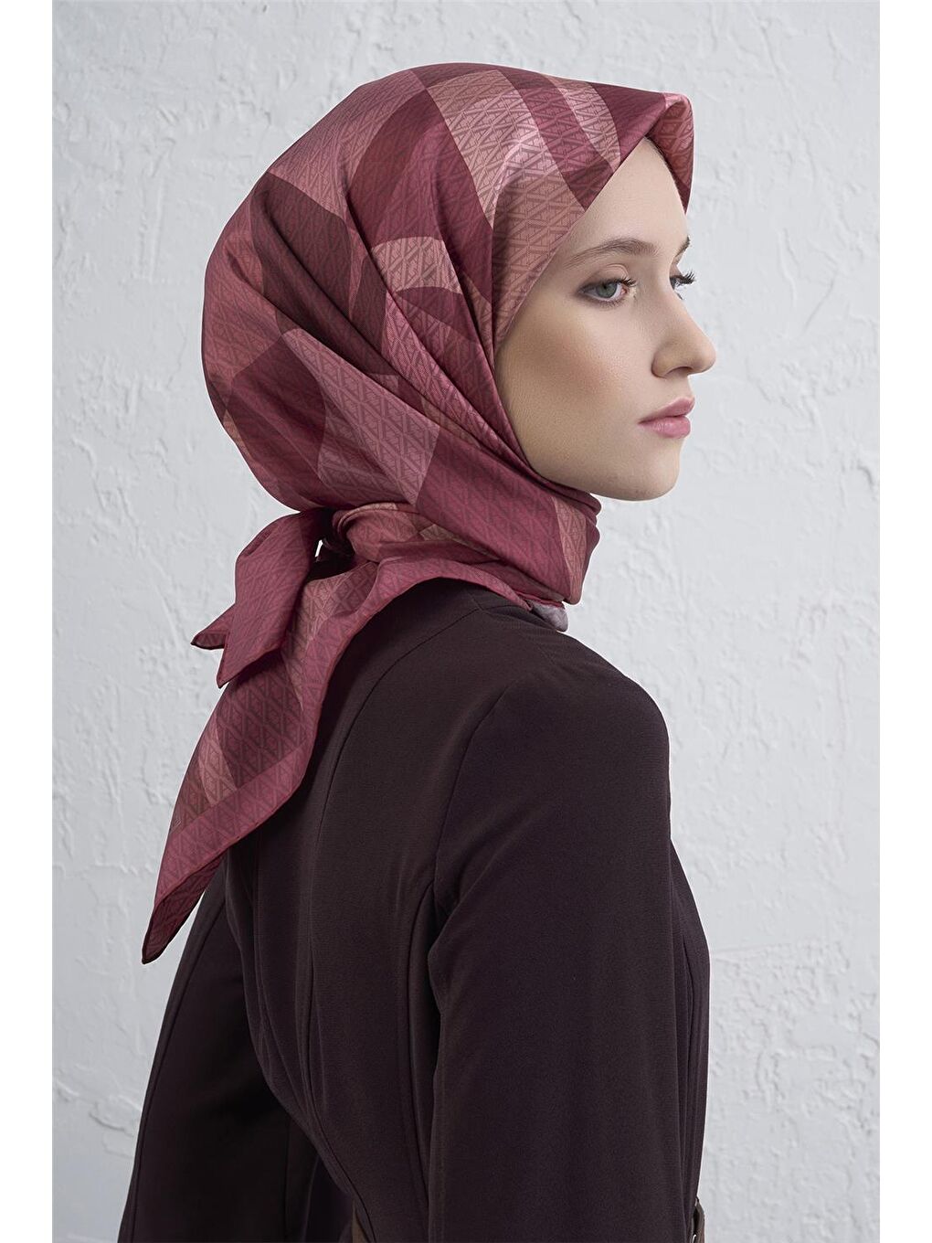 Pembe Saf İpek Sura Eşarp 9429D 07-1