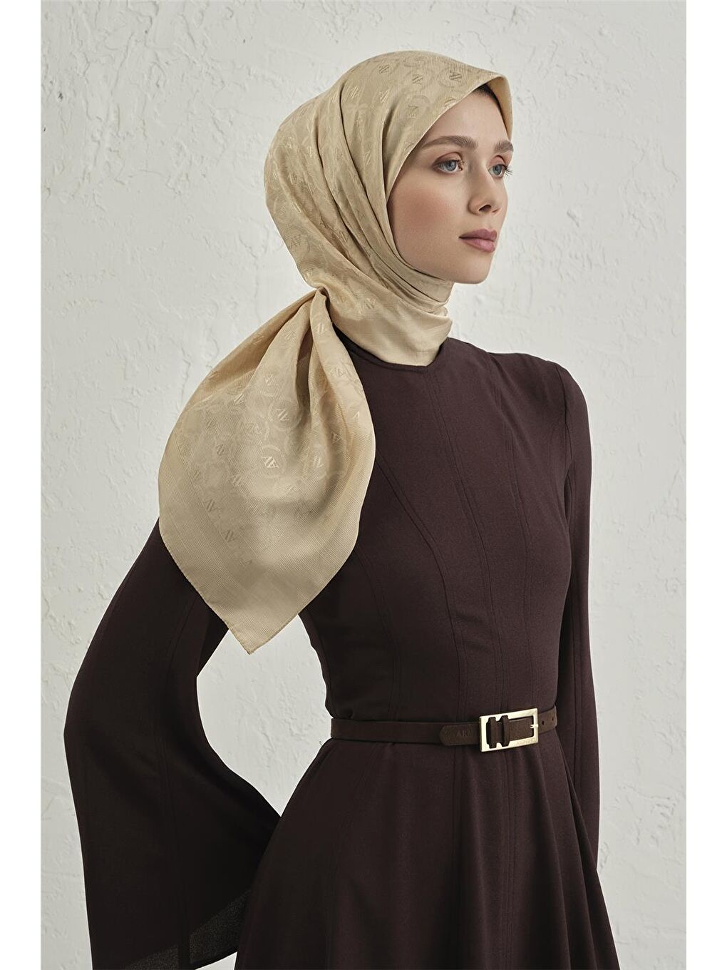 Bej Floş Pamuk Eşarp 1 63