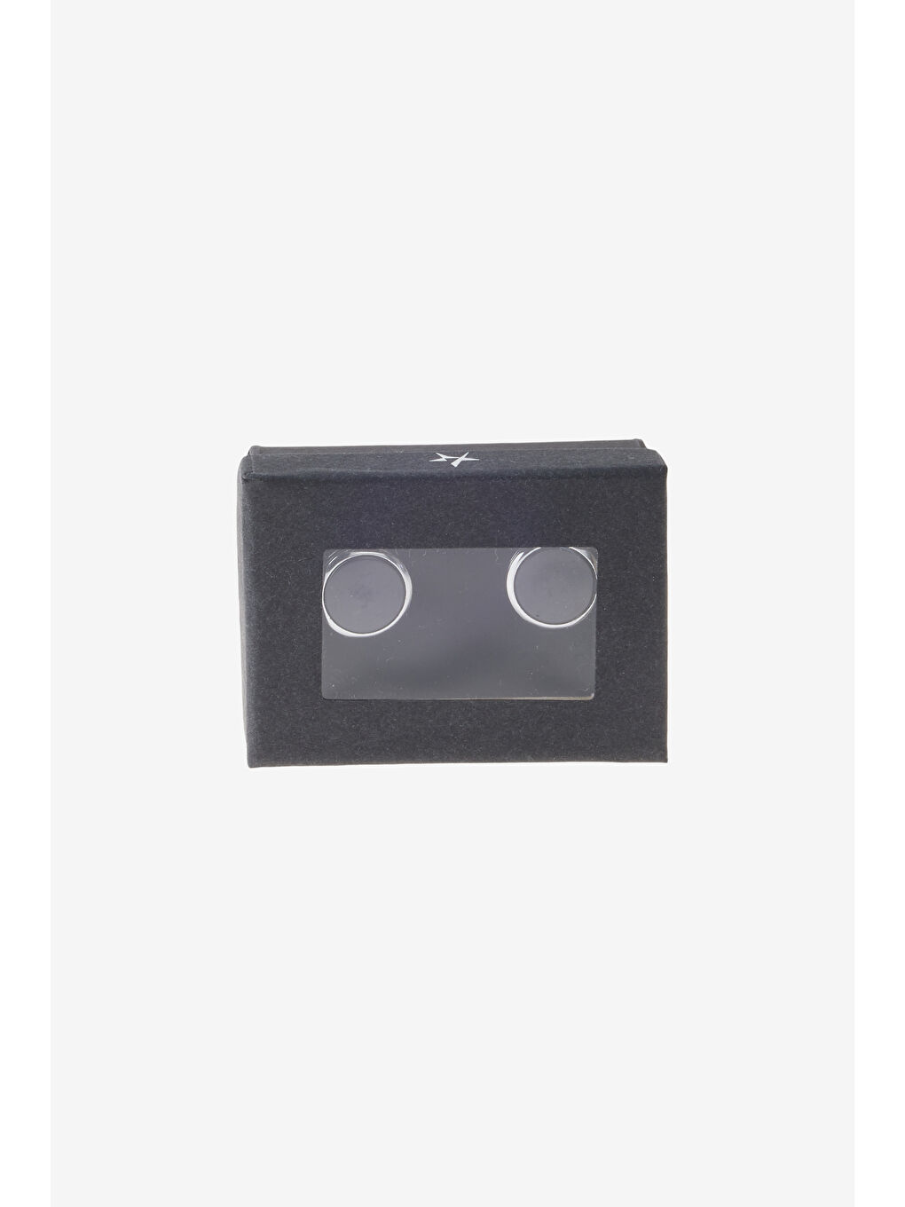 Erkek Siyah-Gümüş %100 Metal Kol Düğmesi-2