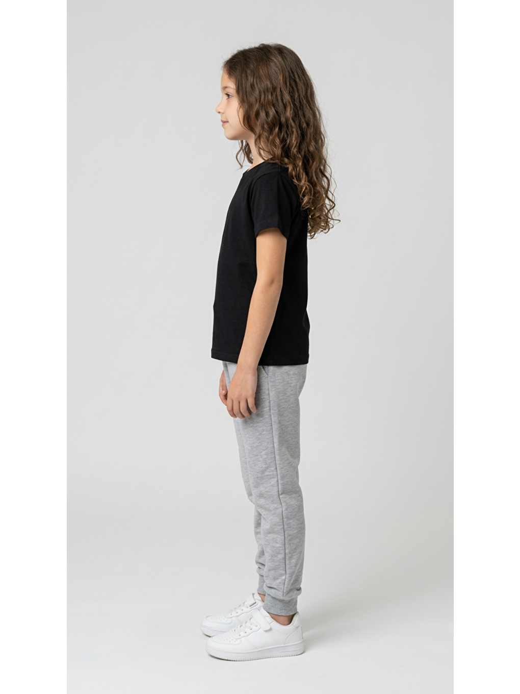 Siyah Basic Kısa Kol Kız Çocuk T-Shirt-2