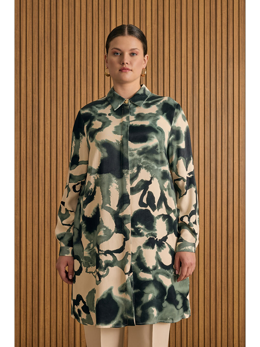 Yeşil Desenli Tunik-2