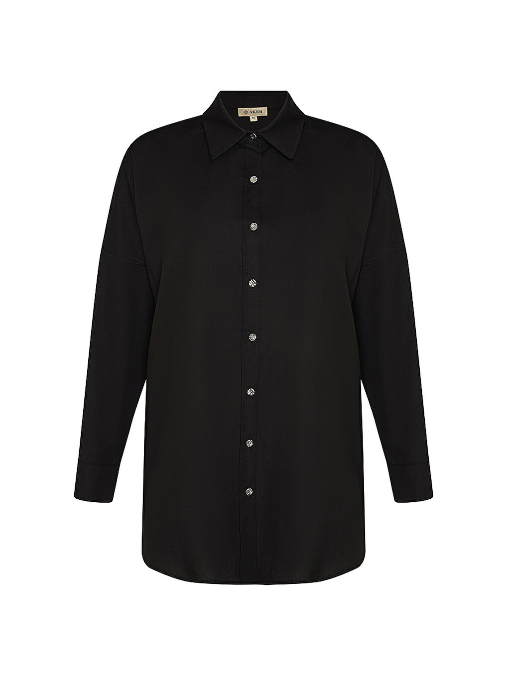 Siyah Basic Pamuk Gömlek Tunik