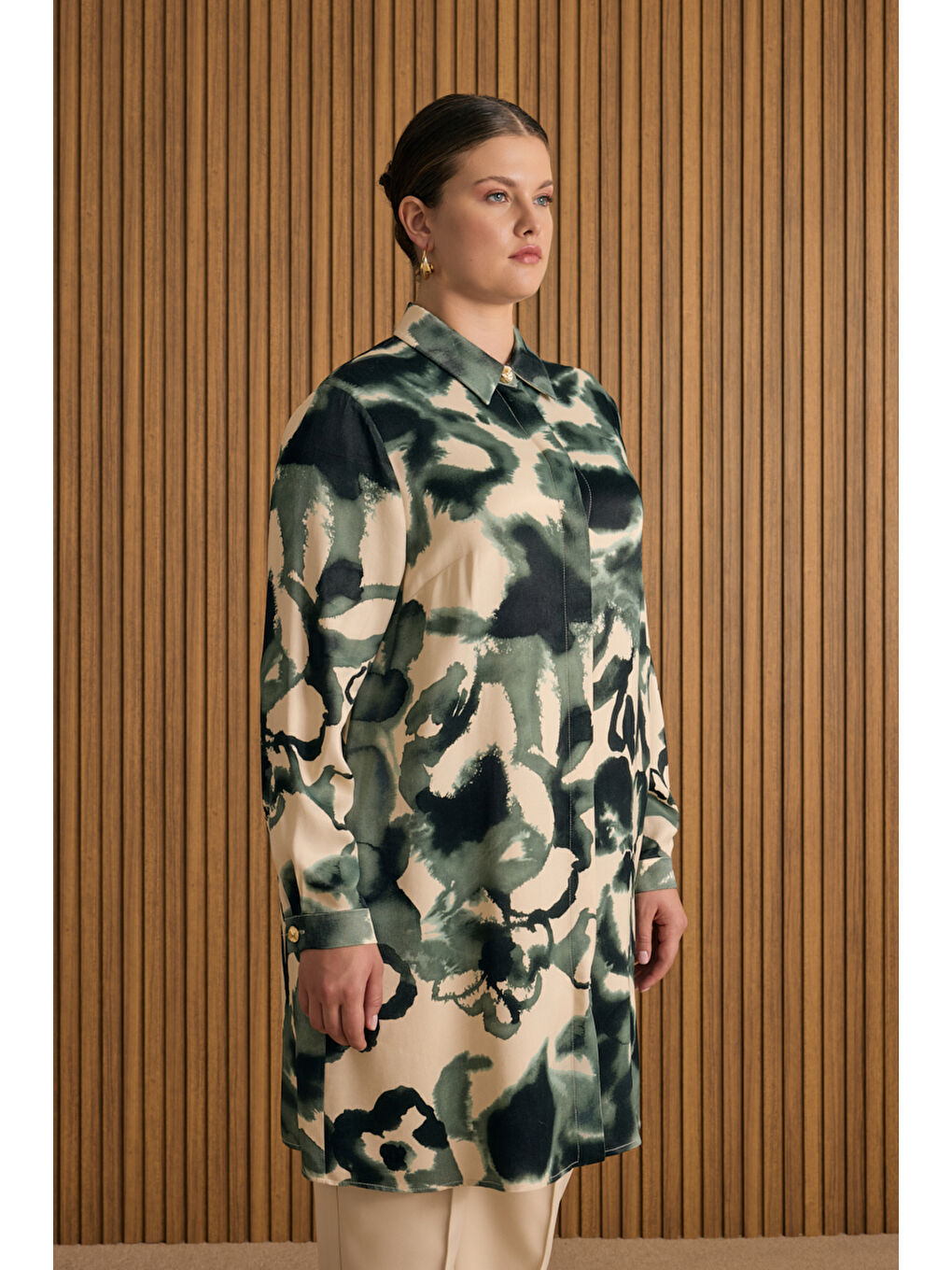 Yeşil Desenli Tunik-3