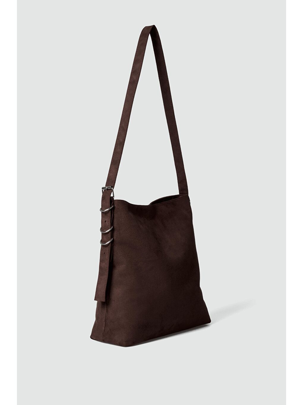 Kahverengi Vague Süet Omuz Çantası Kahve-1