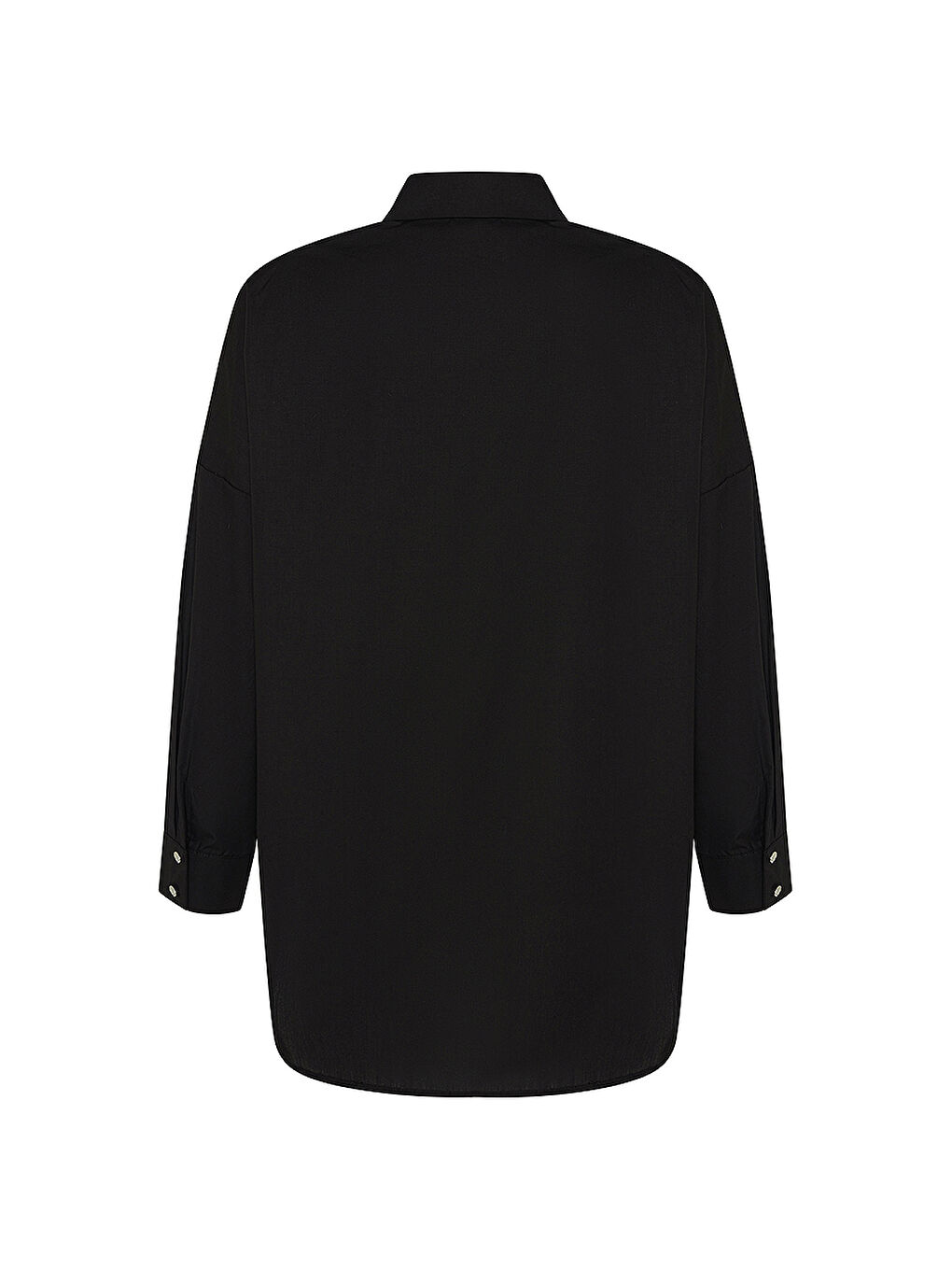 Siyah Basic Pamuk Gömlek Tunik-2