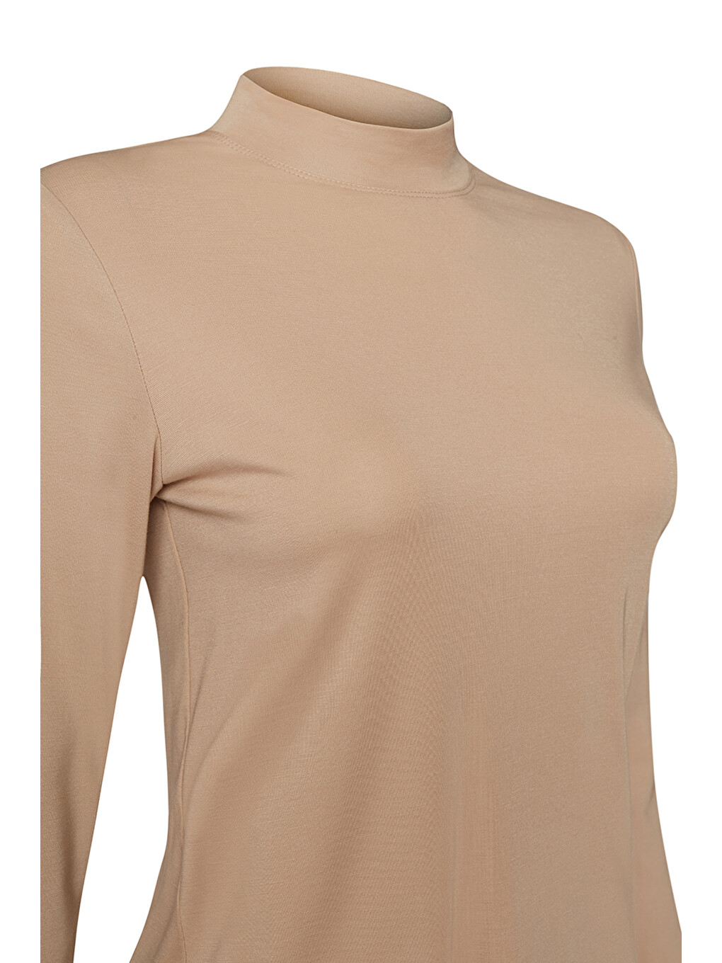 Bej Örme Basic Bluz-1