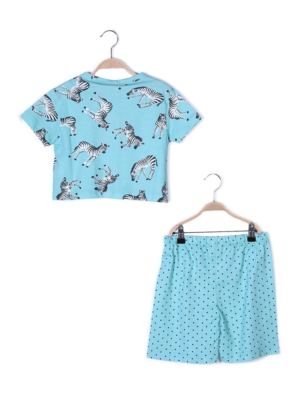 Yeşil Kız Çocuk Crop Üst Ve Şort Pijama Takımı-1