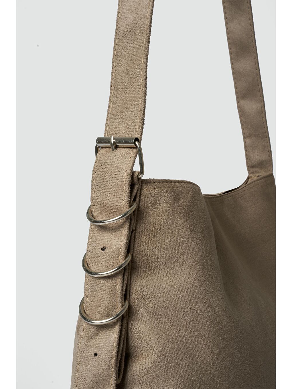 Bej Vague Süet Omuz Çantası Vizon-2