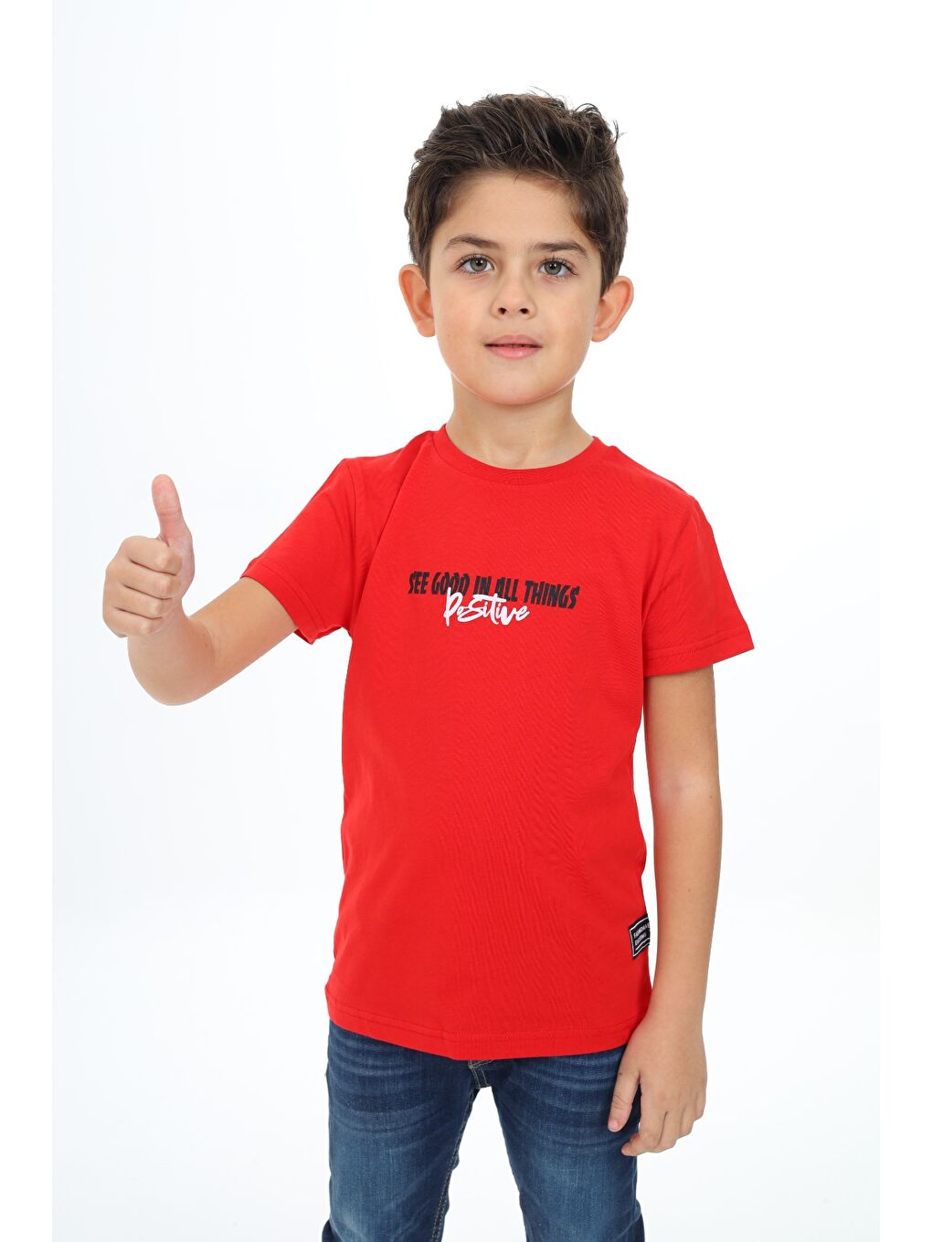 Kırmızı Erkek Çocuk Baskılı Tişört-3