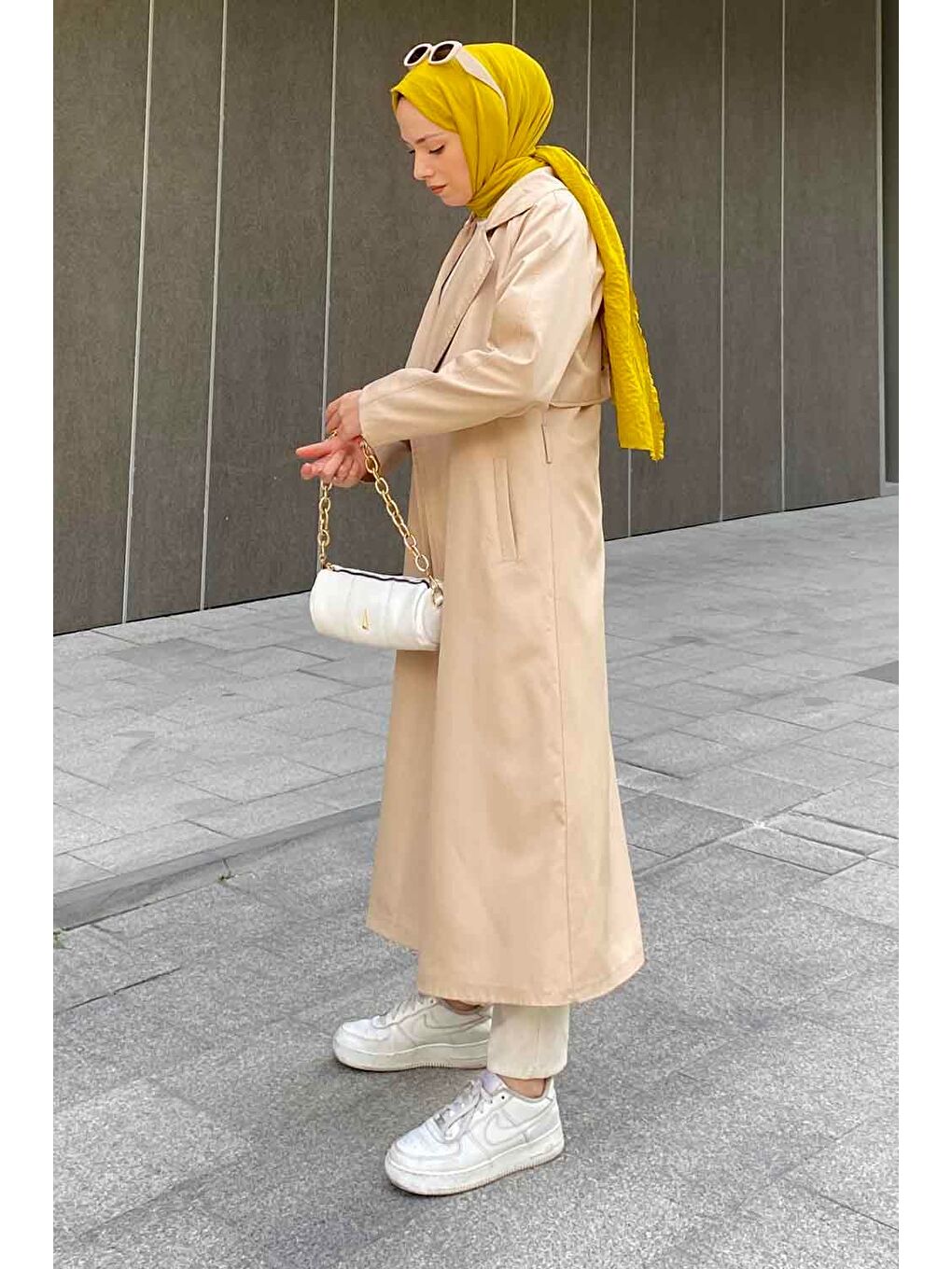 Hector Çentik Yakalı Trençkot Kum Beji-2